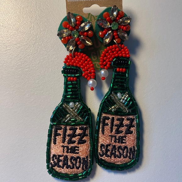 BNWT Fizz the Season Holiday Earrings - Picture 1 of 2